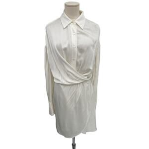 NWT Aiifos Wrap Short Dress Mini White Size Small ?